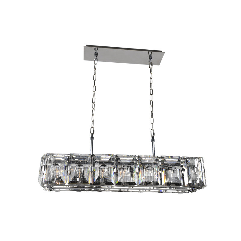 Giada 7 LT Polished Stainless Steel Linear Pendant Kalco, Stainless Steel
