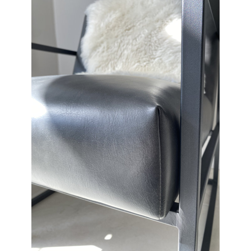 Fauteuil Analiese, Polyuréthane gris anthracite