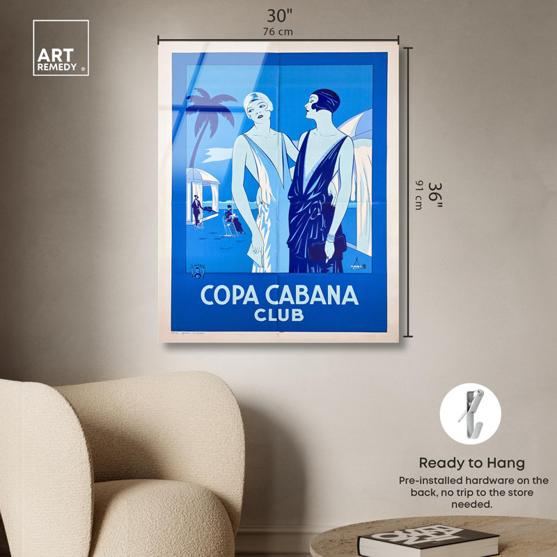 «Blue Havana Nights», reproduction d'art rétro sur toile par Art Remedy, H 36 po x l 30 po