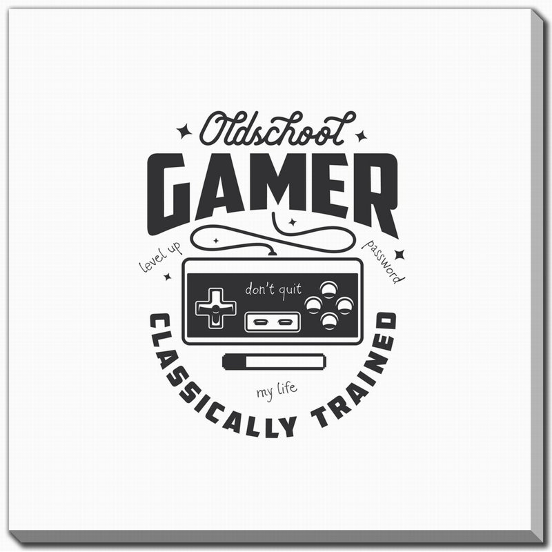 Art mural sur toile Old School Gamer, H 38 po x l 38 po