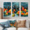 Ensemble de reproductions d'art mural orange et vert Toronto
