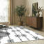 Tapis à imprimé géométrique blanc Rachelle-1883959233