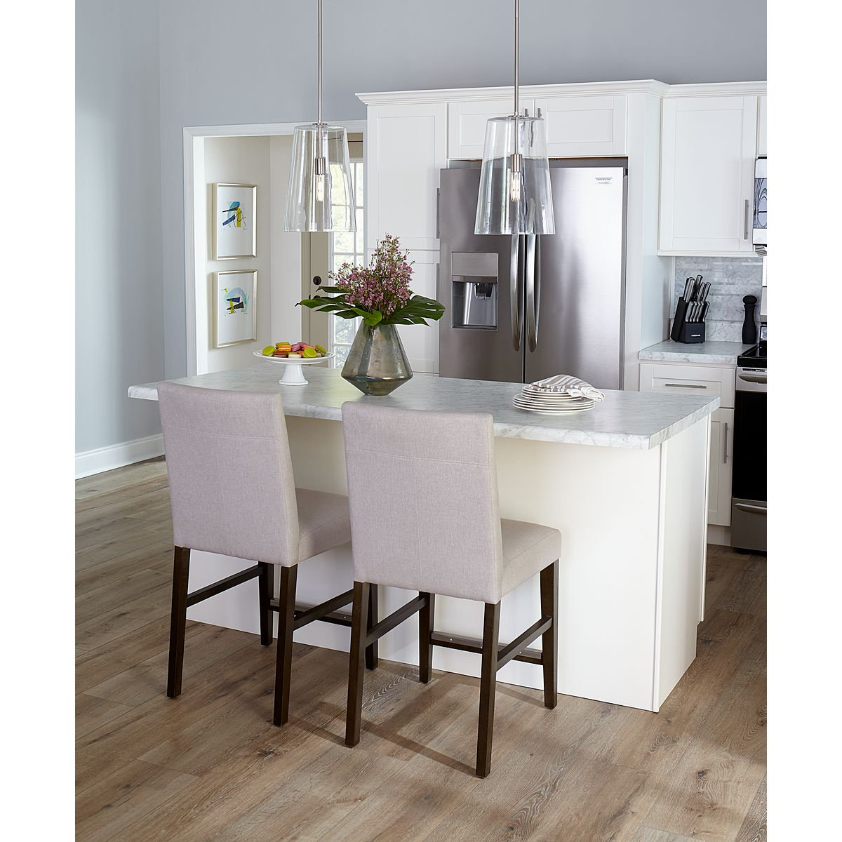 Selena Single Light Glass Dimmable Pendant, 15.88" H x 10.5" W x 10.5" D, Silver