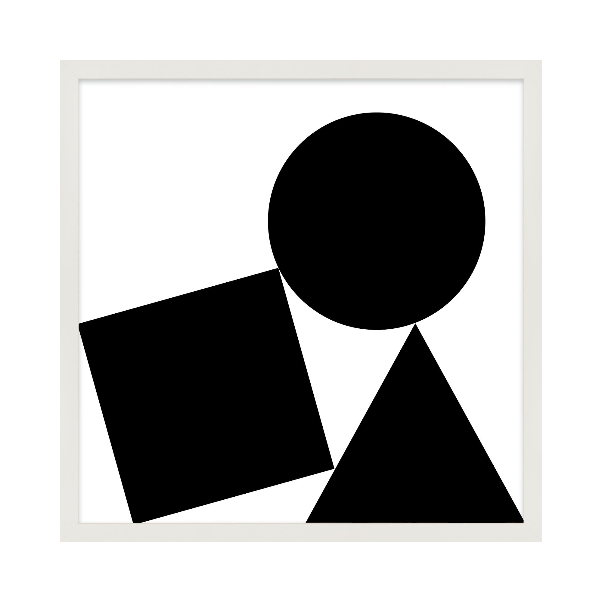 Shapes Stack, 36" H x 36" W, White Framed