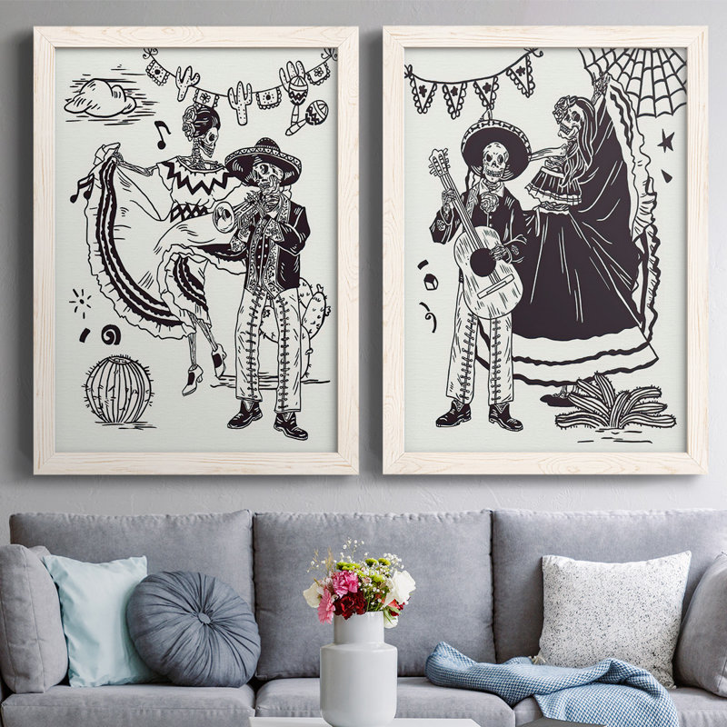 Jour de la mort parade I - Toile encadrée de qualité supérieure - prête à être accrochée, H 27,5 po x l 75 po x P 1,5 po