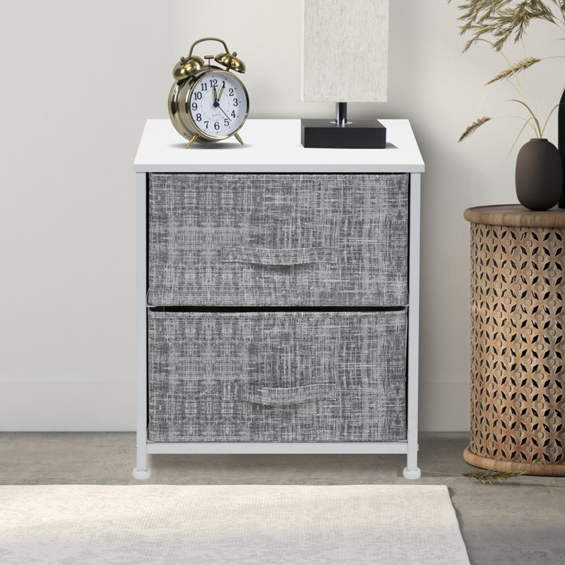 Sorbus Nightstand with 2 Drawers, White