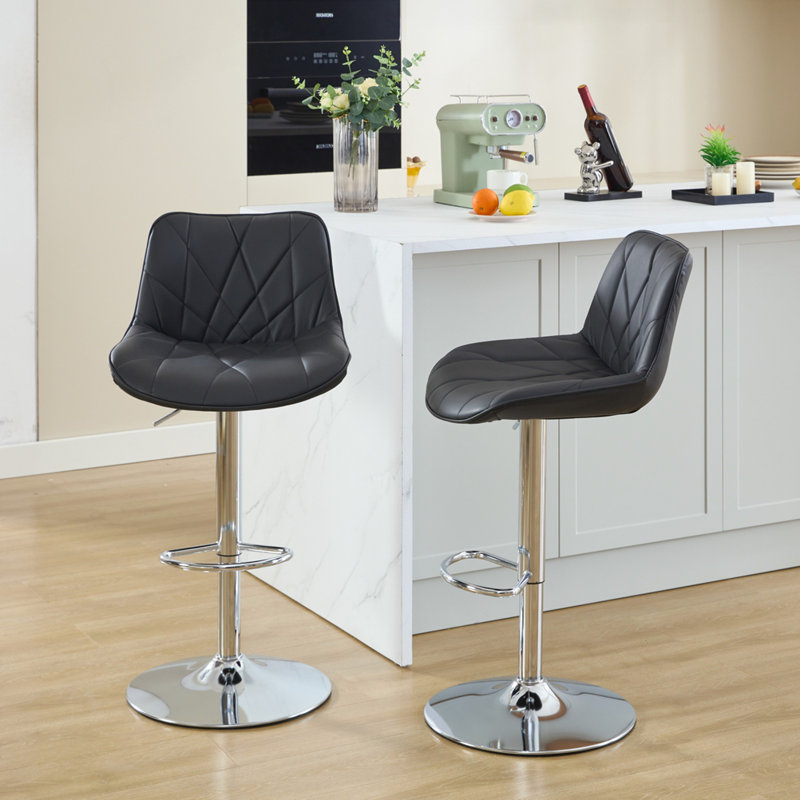 Counter Height Bar Stools Set Of 2, Black