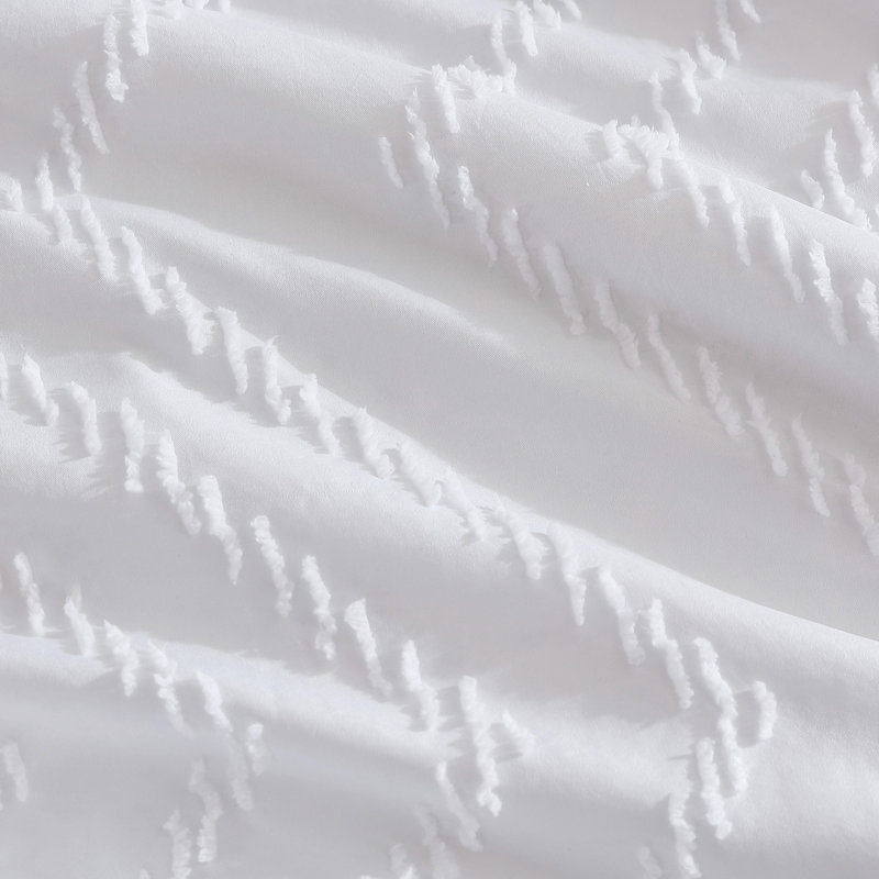 Twin White Microfiber Reversible Comforter Set with Shams