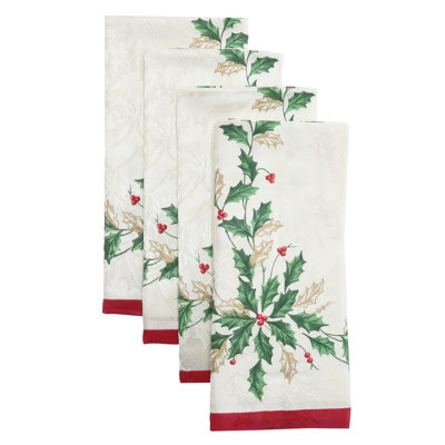 Serviettes de table Lenox Holiday, ensemble de 4, ivoire - 51 cm x 51 cm