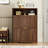 Shoe Cabinet Storage For Entryway Hidden Shoes Storage Cabinet With 2 Flip Drawers, Tall Free Standing Shoe Organizer Rack For Foyer, Hallway. Walnut,31.6'' L X 9.6'' W X 40'' H.-1147676351