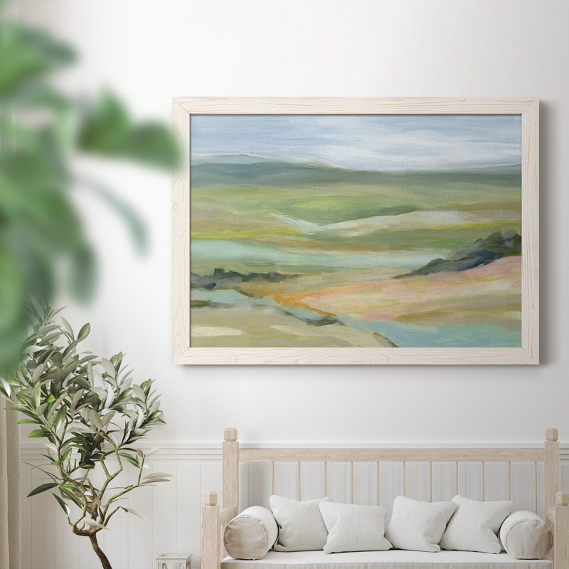 River Valley - Peinture sur toile encadrée, H 37,5 po x l 27,5 po x P 1,5 po, Blanc