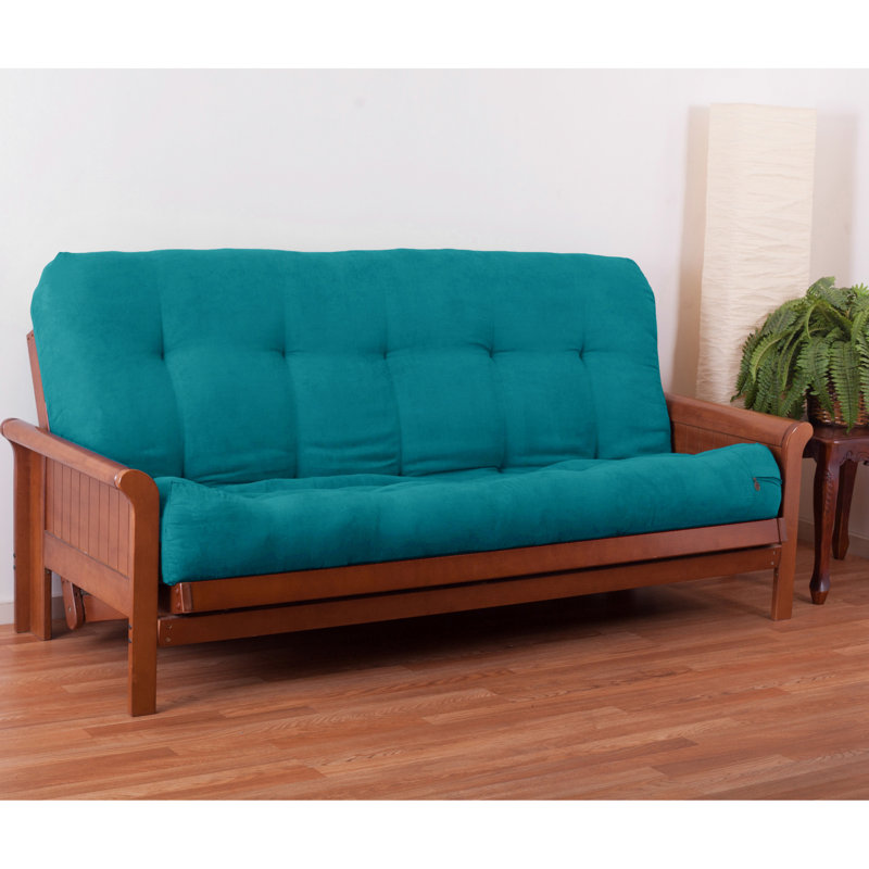 Matelas de futon en mousse Abe, 10", Double, Bleu aqua