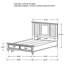 Grand lit blanc vieilli à 2 tiroirs, lit plateforme en mousse à mémoire de forme, placage de bois rustique, fermeture en douceur, panneau de style chambre à coucher-1162719561