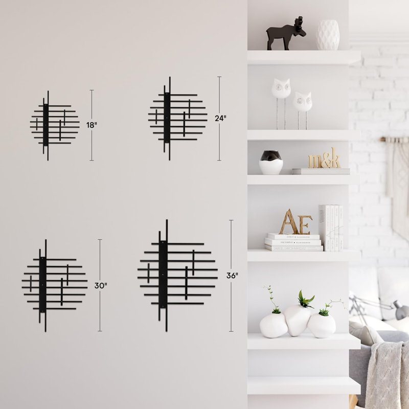 Wall Decor Metal, 18" H x 15" W x 0.05" D, Black