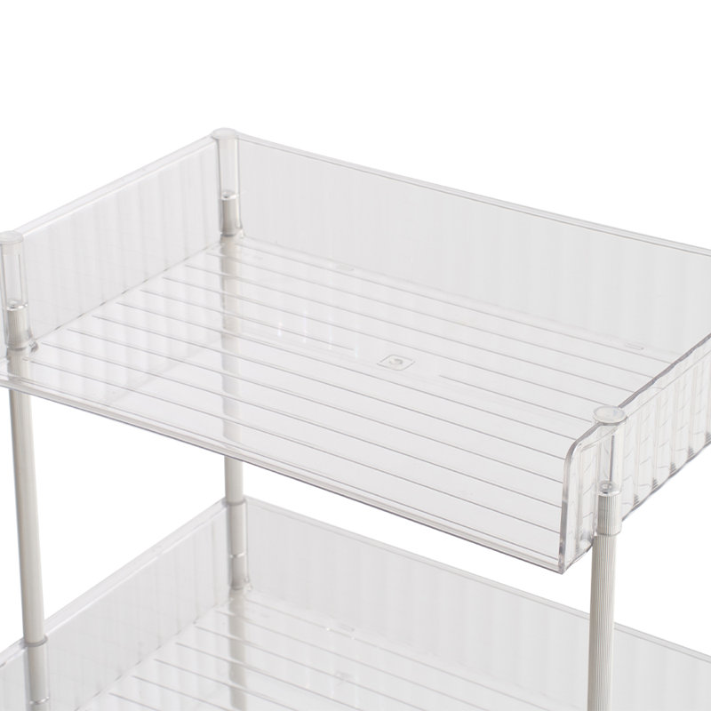 3-Tier Transparent Rolling Storage Cart