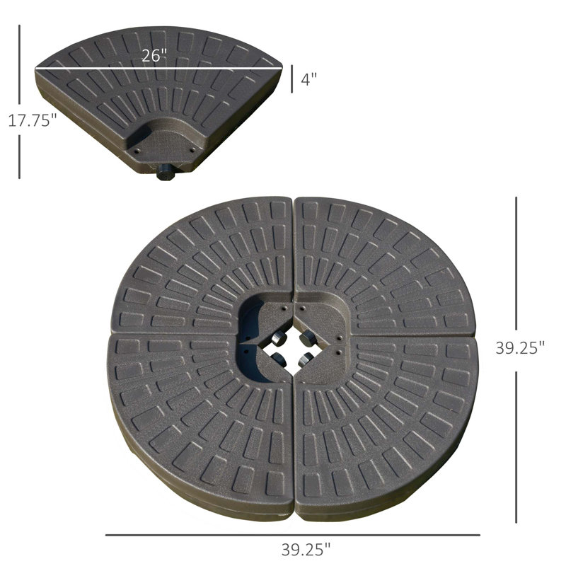 Base de parasol de patio polyvalente avec options lourdes et conception conviviale