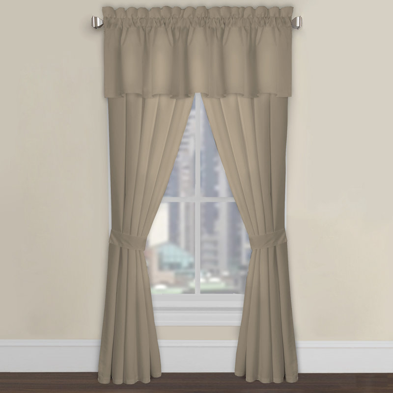 Panneau de rideau simple semi-diaphane avec passe-tringle Colvert, L 42 po x L 96 po, Moka