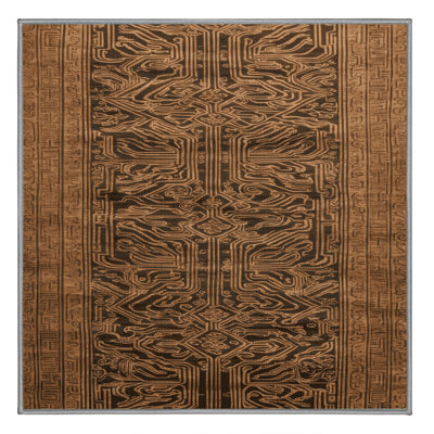 Machine Washable Art Deco Brown Area Rug
