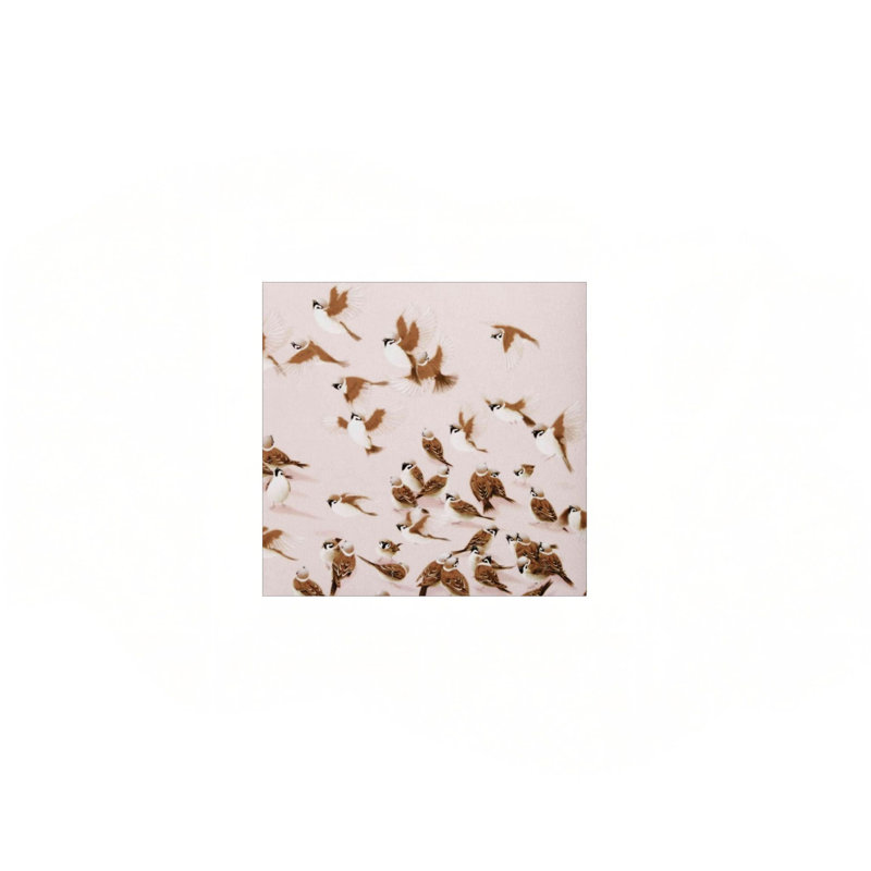 «Pink Bird Sparrow», reproduction sur toile, art mural moderne de 24 po x 24 po