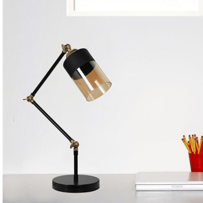 Lampe de bureau noire 17,72 po Almanza