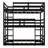 Twin Triple Rubber Wood Bunk Bed, With Ladders-1876916042