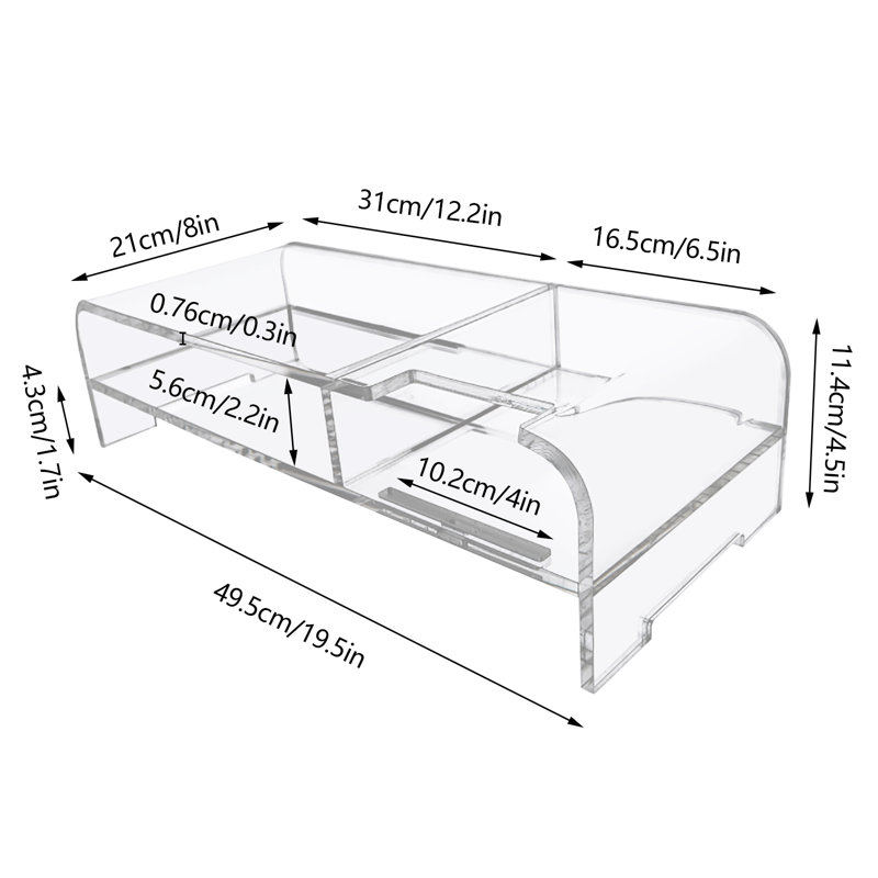 Jodena 19” Acrylic Monitor Stand