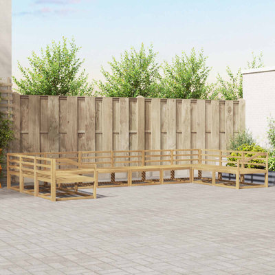 Outdoor Sofa Set 10 Pcs Solid Acacia Wood Garden Lounge Patio Seating