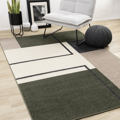 Tapis géométrique tissé à la machine Mentko