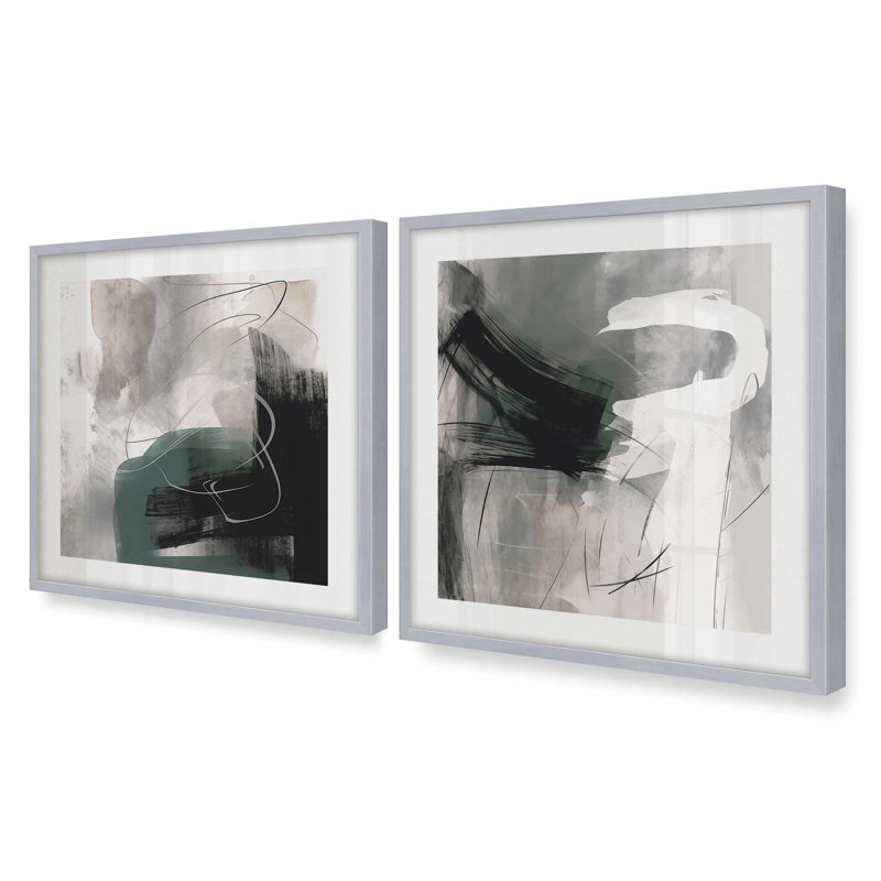 Vortex Vision Set of 2 Canvas Prints ,, Polished Chrome, 17.75" H x 35.5" W