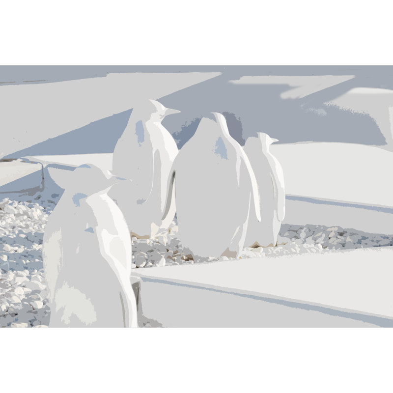 «Penguins In Silhouette», art mural unique en acrylique