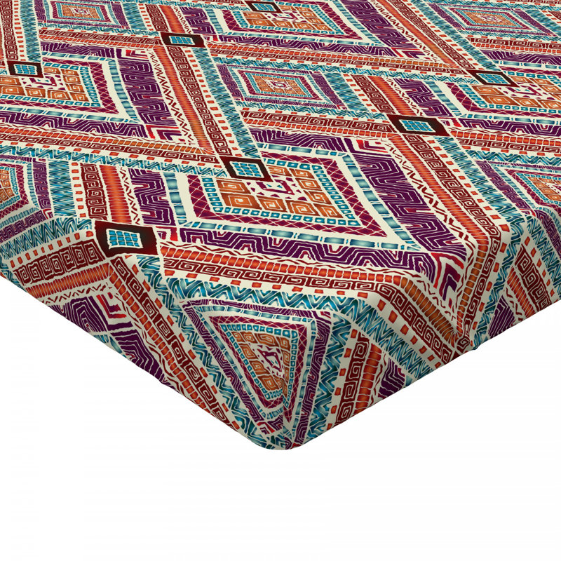 Microfiber Geometric Fitted Sheet, Full Fitted Sheet