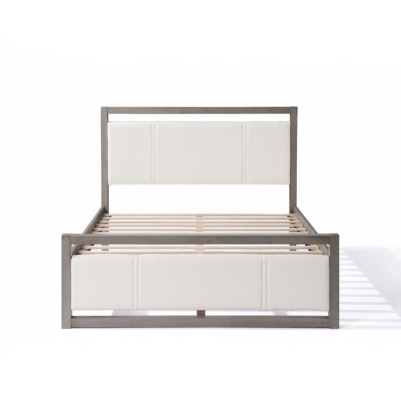 Lit plateforme en tissu Boucle, Grand