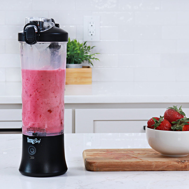Total Chef 20 oz Portable Personal Blender for Smoothies and Shakes, Black