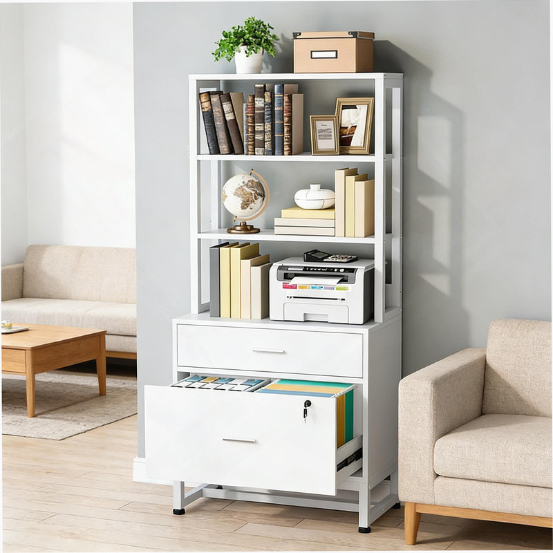 Ample Storage File Cabinet,2-Drawer Cabinet,Sturdy Filing Cabinet, White