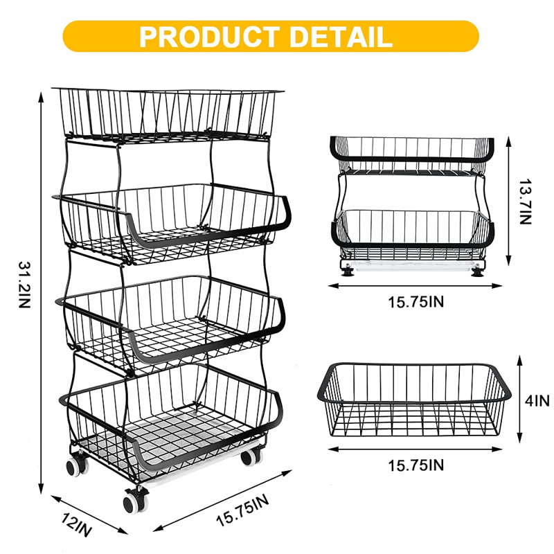 79.2cm H x 40cm W Utility Cart, Black