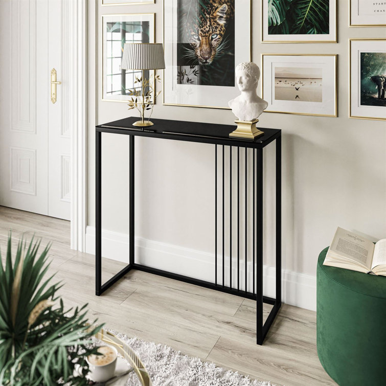 17 Stories Ridgewood 100cm Glass Top Console Table | Wayfair.co.uk