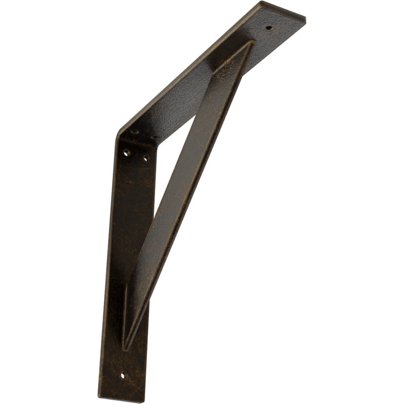 Support traditionnel en acier, H 12 po x l 2 po x P 12 po, Laiton antique
