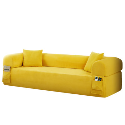 Spring Sofa with High-Quality Fabric, Pillows & Storage - Pocketed Springs, High-Density Foam, for Living Room, Apartment or Studics,.