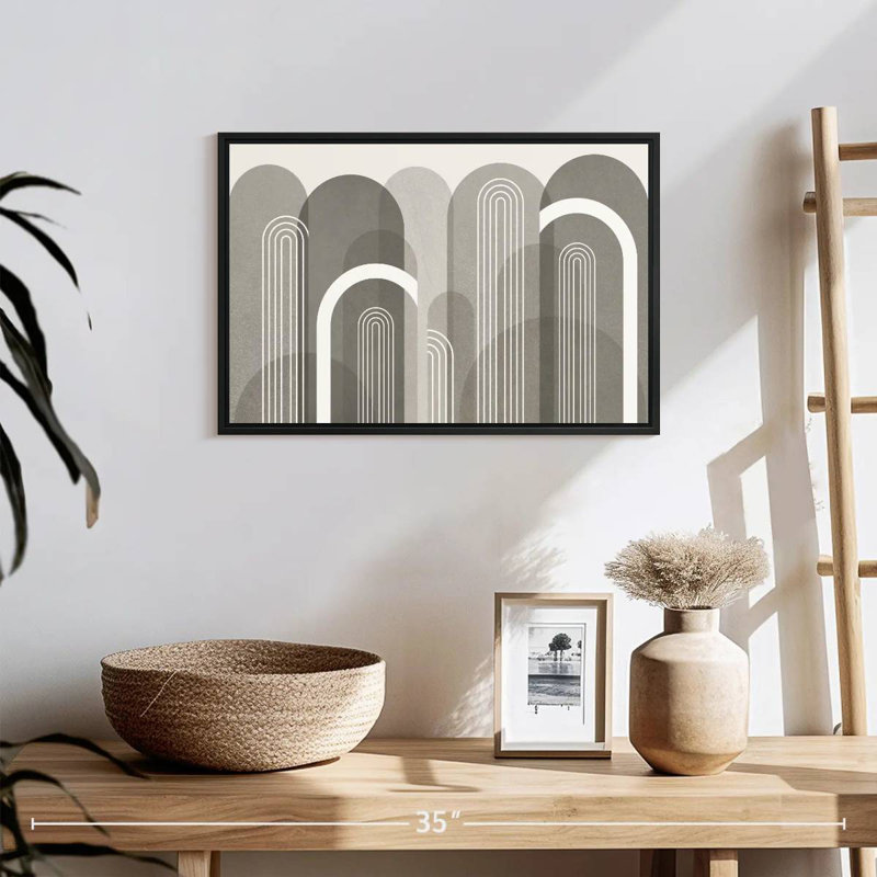 Pierre arches Mid-Century, Cadre flottant en bois naturel, 43 po x 29 po