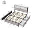 Dekker Velvet Upholstered Bed Frame with Storage Headboard, USB & USB-C Charging Ports, LED Lighting and 4 Underbed Drawers-2116491361