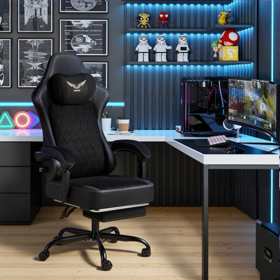 Video Gaming Chair With Adjustable Lumbar Support High Back Ergonomic Pc & Racing Game Chair With Footrest