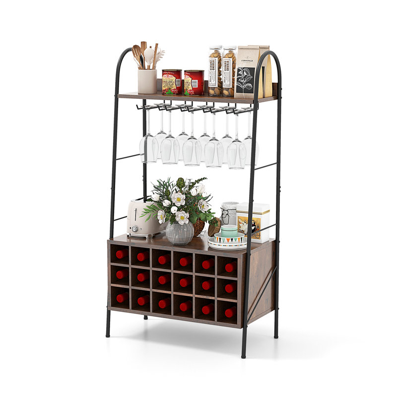 Keren Kitchen Wine Rack with Stemware Holder