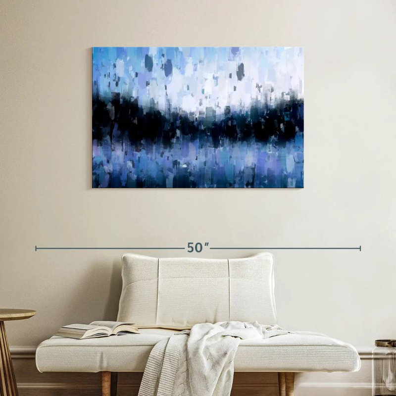 Avery Abstract Navy Blue, 26'' H X 39'' W