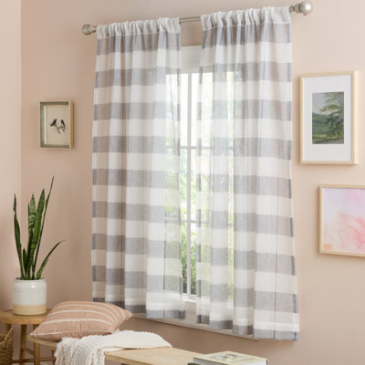 TOWN & COUNTRY BASICS Pax Semi-Sheer Stripe Light Filtering Curtains