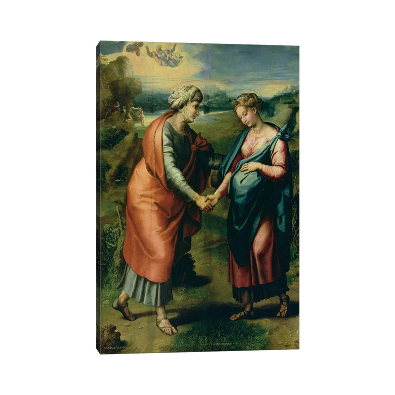 The Visitation by Raphael - Wrapped Canvas Painting, 66.04 cm H x 45.72 cm W x 1.91 cm D