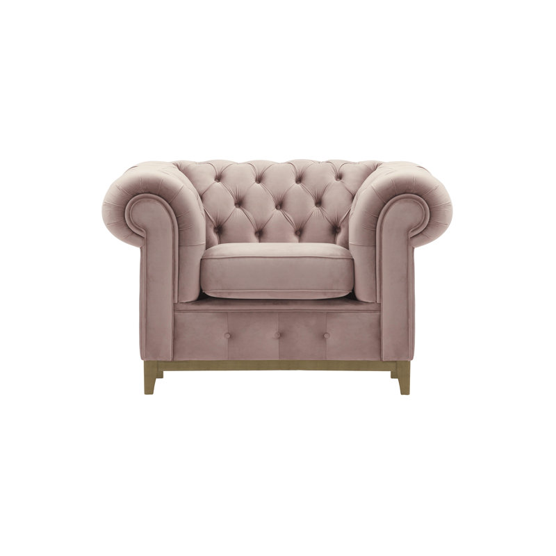 Frye Velvet Chesterfield Chair, Olive Green, Flamingo