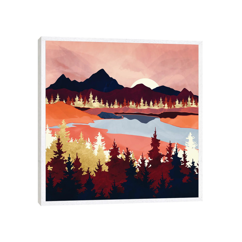 Grapefruit Sky - Print on Canvas, 45.72 cm H x 45.72 cm W, White Framed