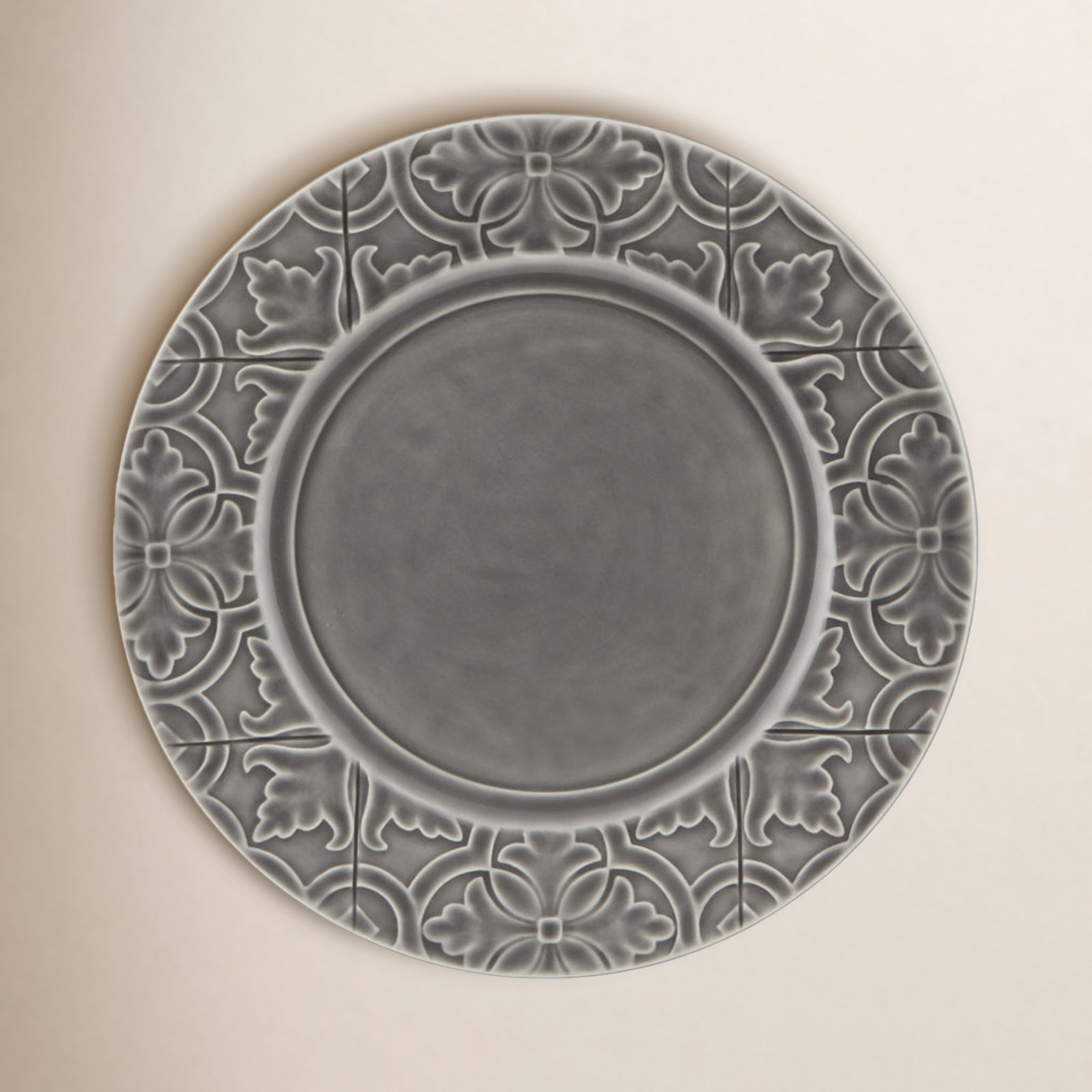 Flora 11" Dinner Plate, Gray