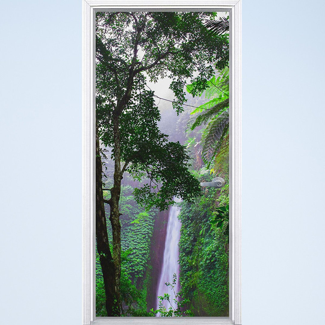 Waterfall Vinyl Jungle Rainforest Door Decal Bay Isle Home™ 