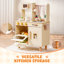 Wooden Kitchen Playset for Kids, Pretend Play Kitchen with Microwave, Sink, Oven, Chalkboard & Plant Kits-119832526